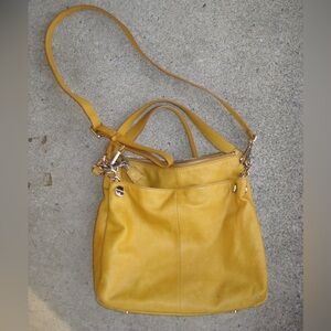 Vintage Mustard Yellow Danier Slouchy Leather Boho Bag